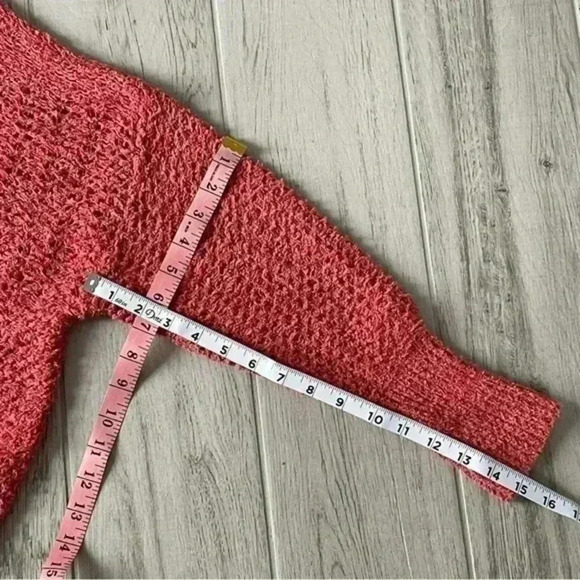 Time & Tru Sweater Women Red Terracotta Knit Pullover V Neck - Picture 5 of 8